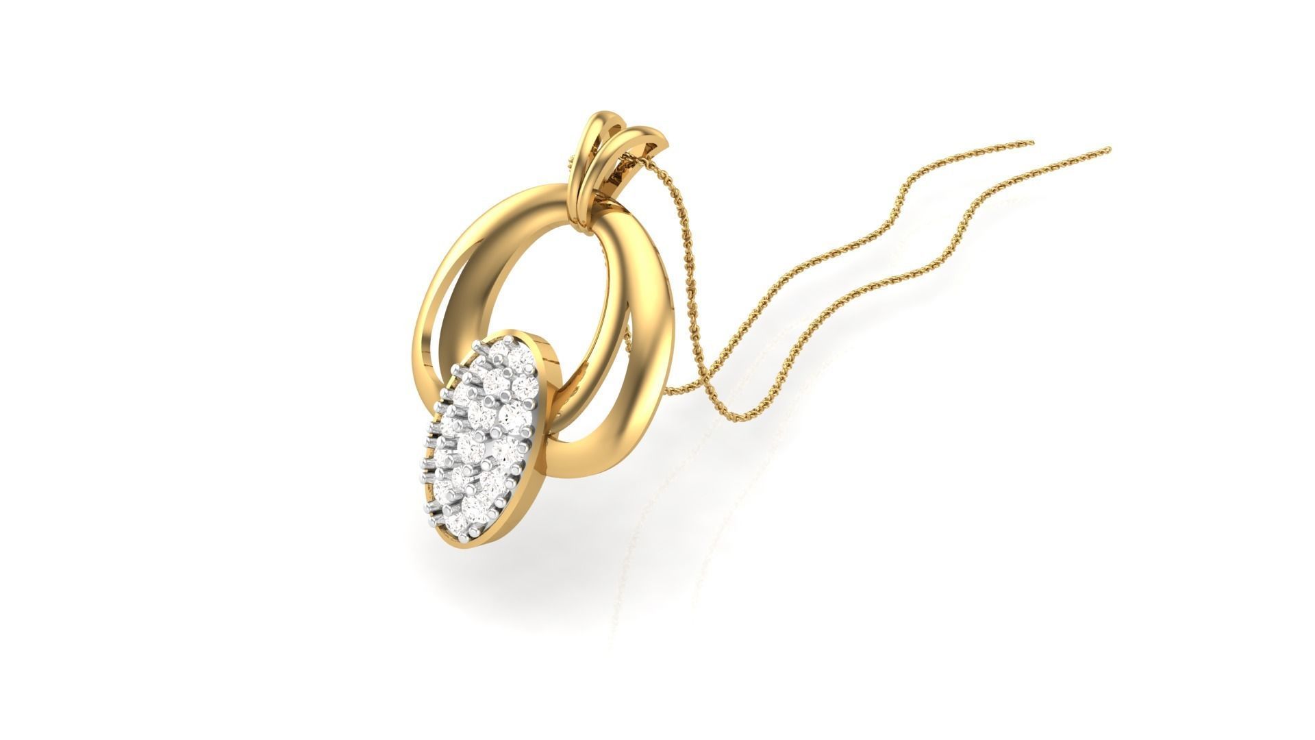 Classy Diamond Pendant Earrings Set renders 3dm stl obj 3mf  3D print model_6