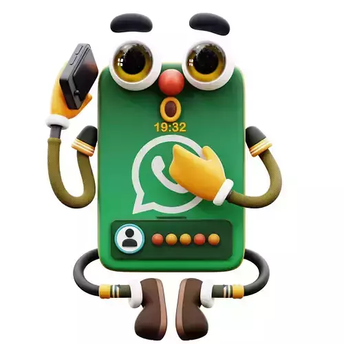 Whatsapp Sticker Mascot 3D Icon Low-poly 3D model