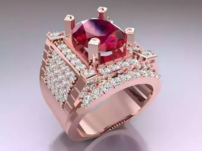 Oval Stone Ring - Diamond Ring - N3829