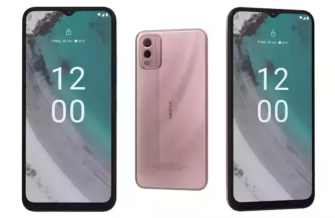 Nokia C32 Beach Pink Low-poly 3D model Nokia C32 Beach Pink Low-poly 3D model