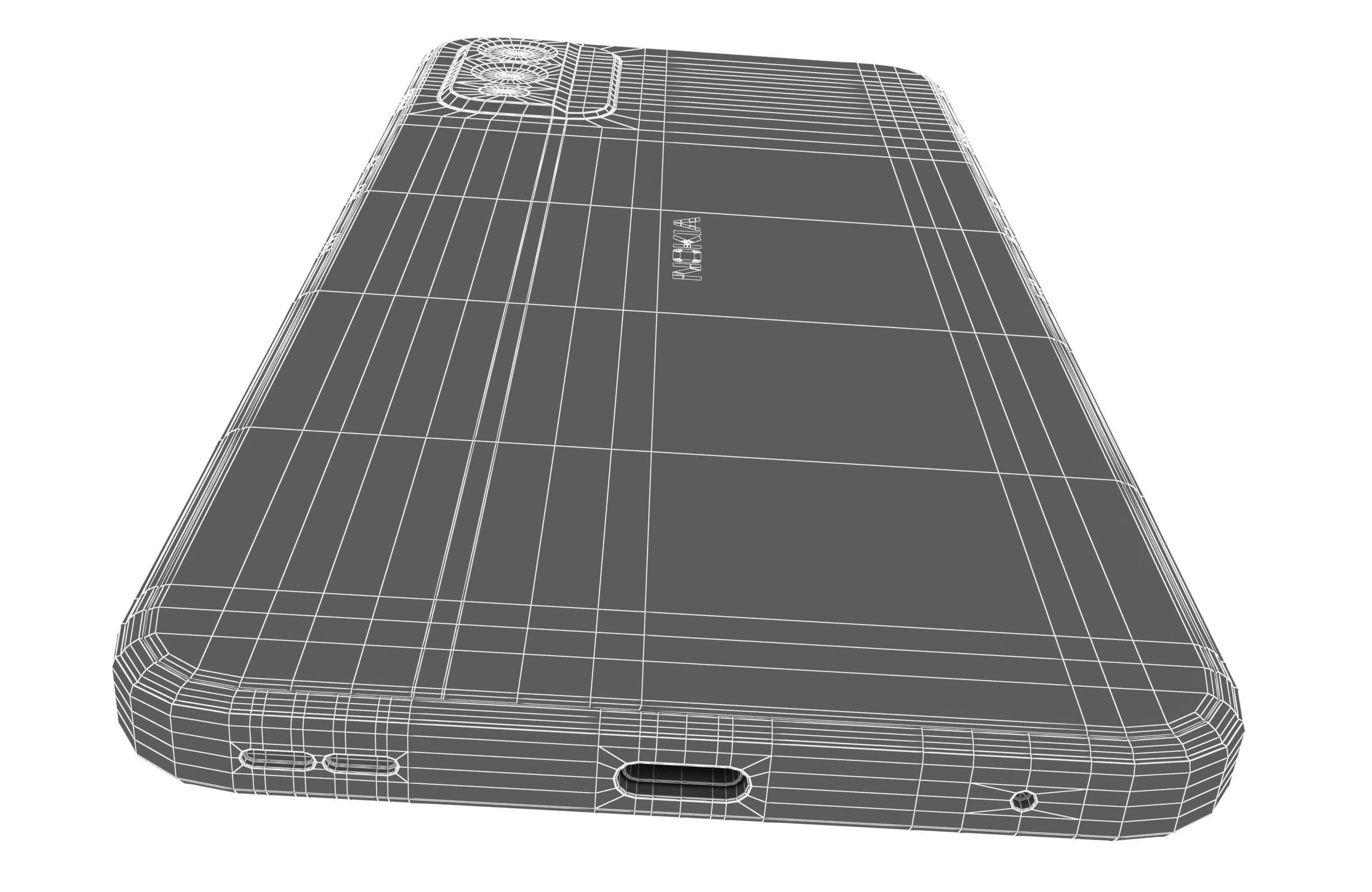 Nokia C32 Beach Pink Low-poly 3D model_21