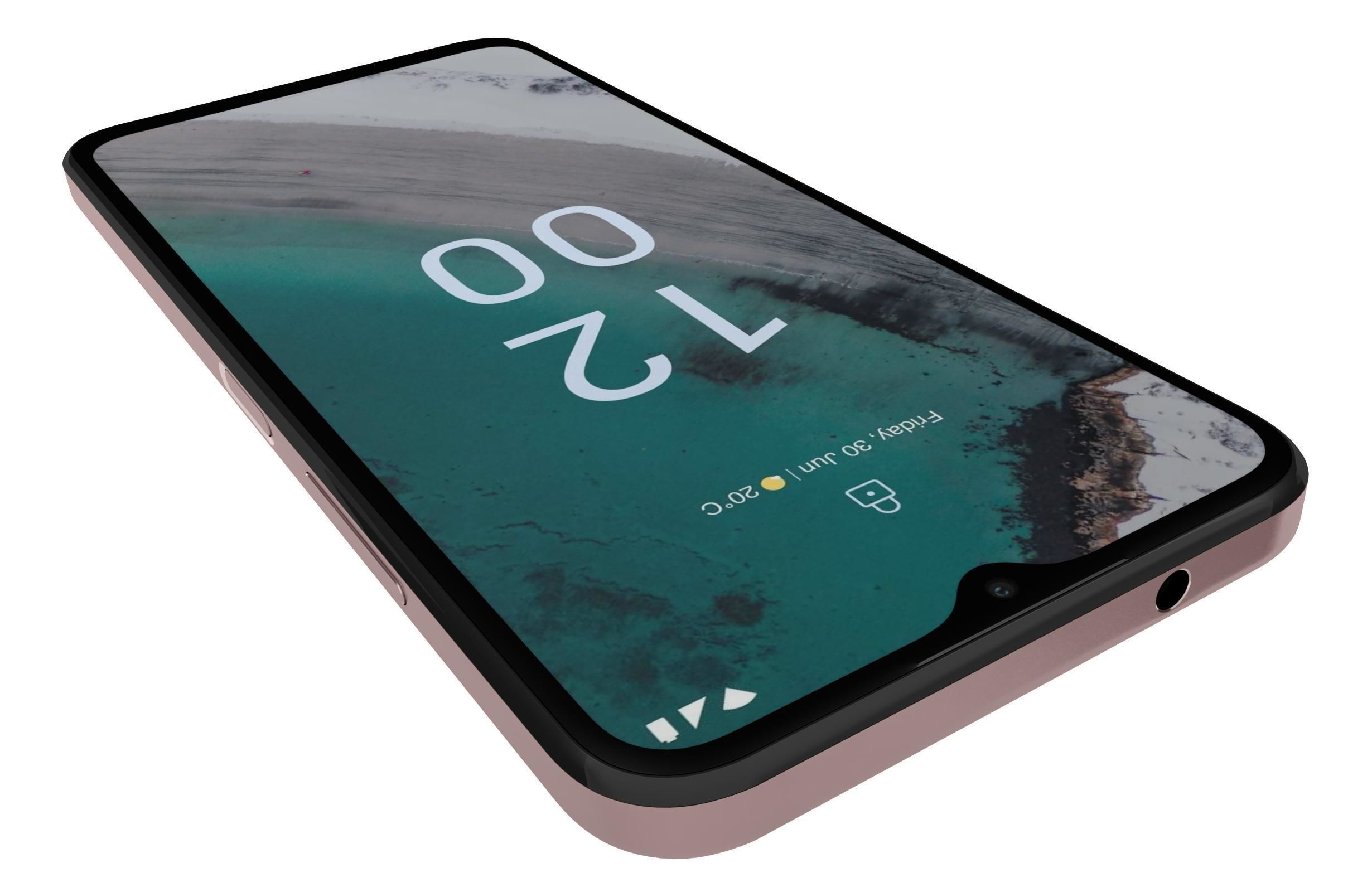 Nokia C32 Beach Pink Low-poly 3D model_13