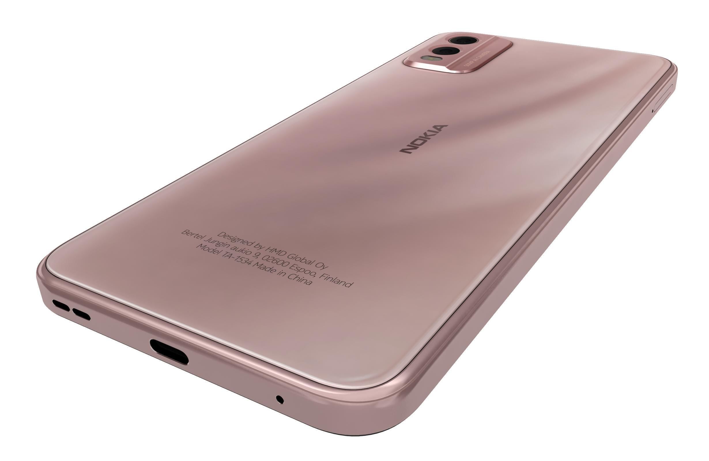 Nokia C32 Beach Pink Low-poly 3D model_14