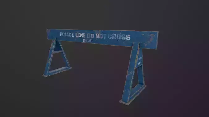 Police Barrier 3D Model Low-poly 3D model