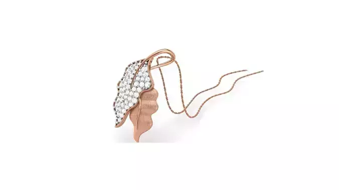 Leafy Classy Diamond Pendant Earrings Set renders 3dm stl obj 3D print model