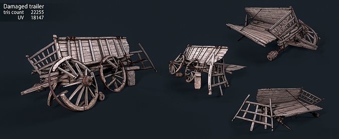 Cart 3D model Low-poly 3D model 5