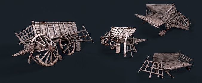 Cart 3D model Low-poly 3D model 3