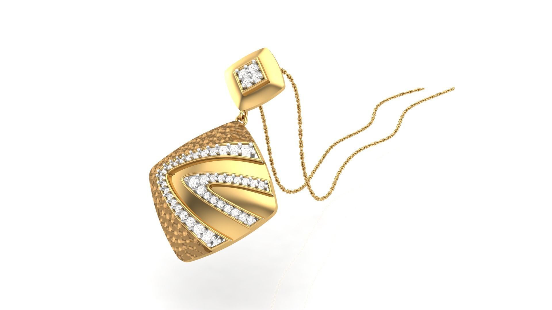 Classy Diamond Pendant Earrings Set renders 3dm stl obj 3mf  3D print model_6