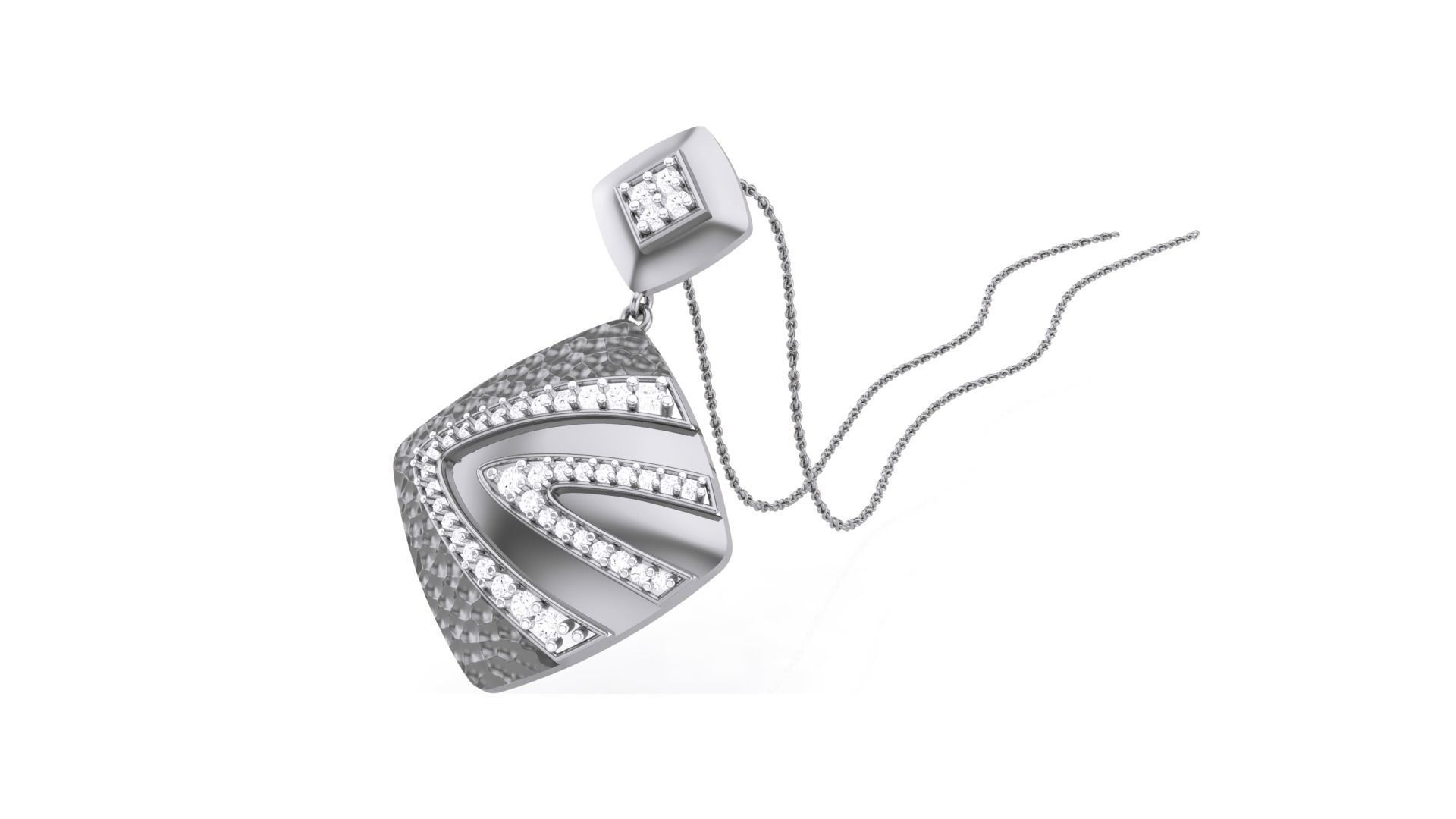 Classy Diamond Pendant Earrings Set renders 3dm stl obj 3mf  3D print model_5