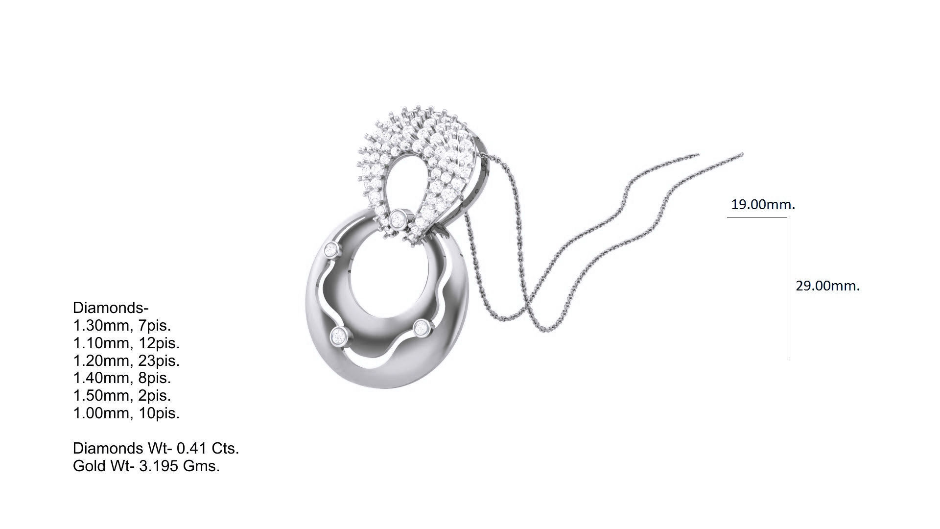 Classy Diamond Pendant Earrings Set renders 3dm stl obj 3mf  3D print model_4