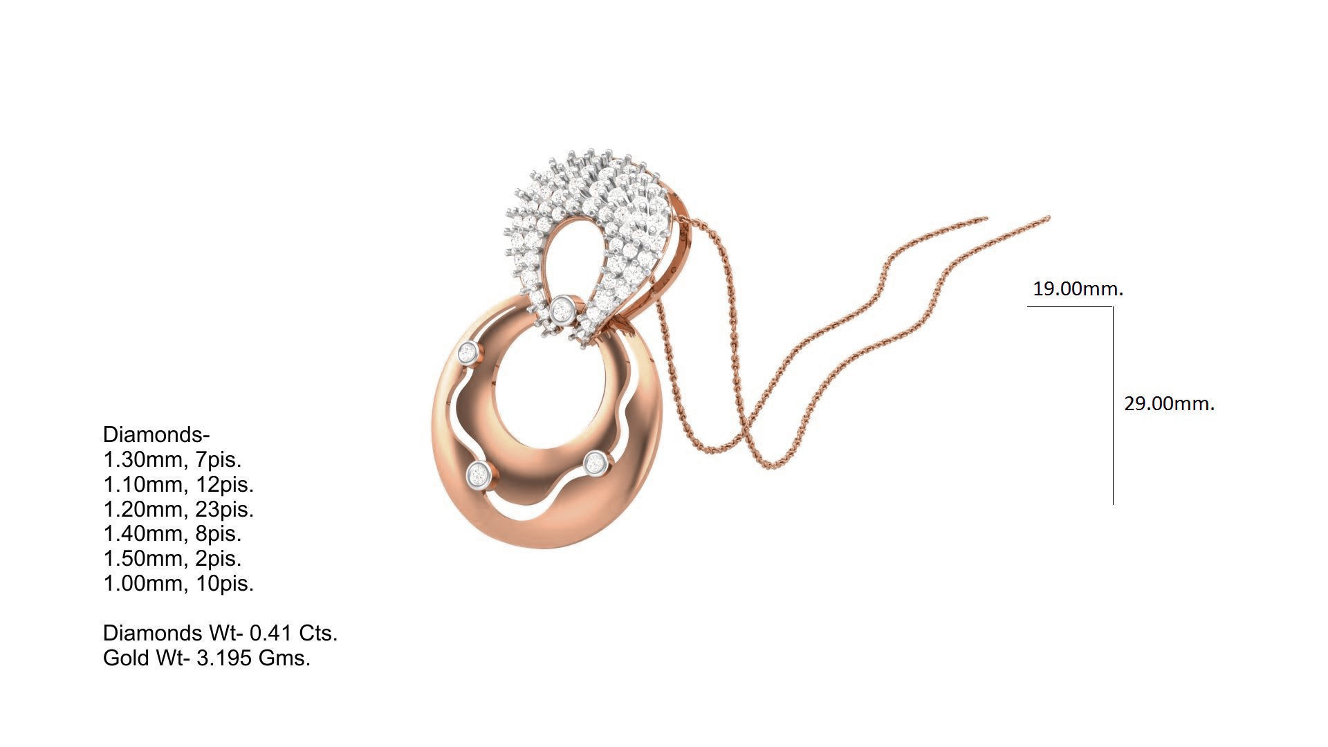 Classy Diamond Pendant Earrings Set renders 3dm stl obj 3mf  3D print model_3