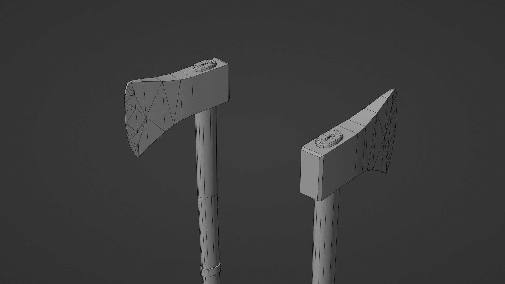Axe - Copper Low-poly 3D model_7