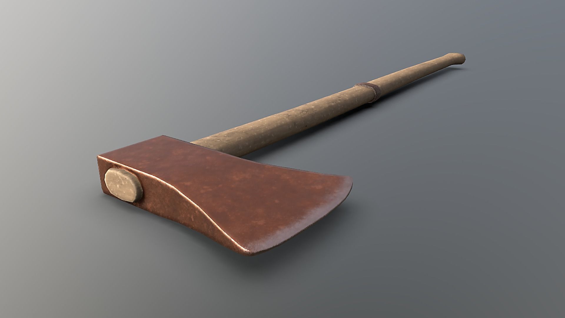 Axe - Copper Low-poly 3D model_3