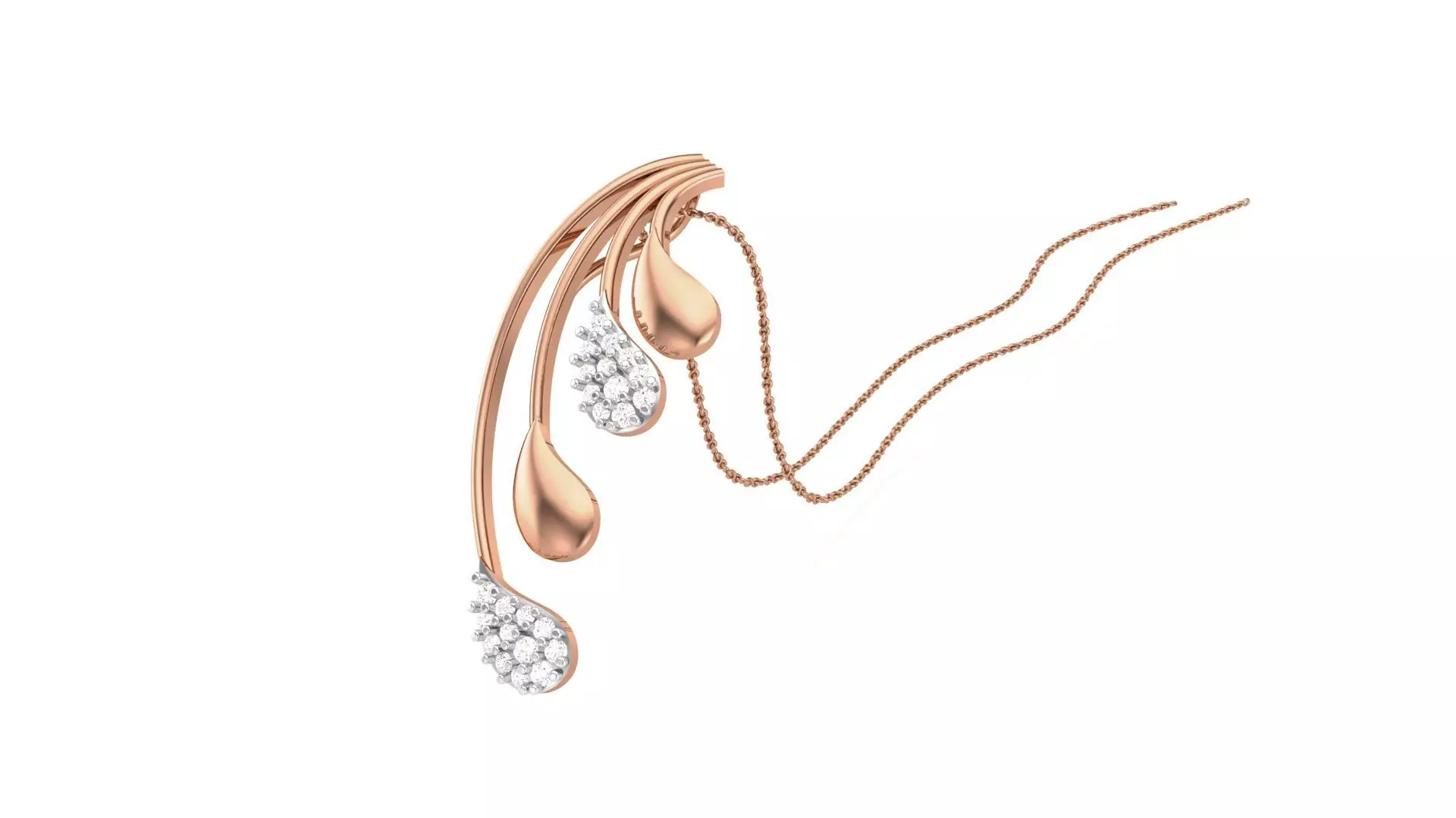 Classy Diamond Pendant Earrings Set renders 3dm stl obj 3mf  3D print model_0