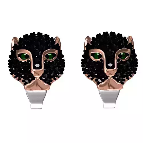 Black Panther Black Diamond Stud Earring