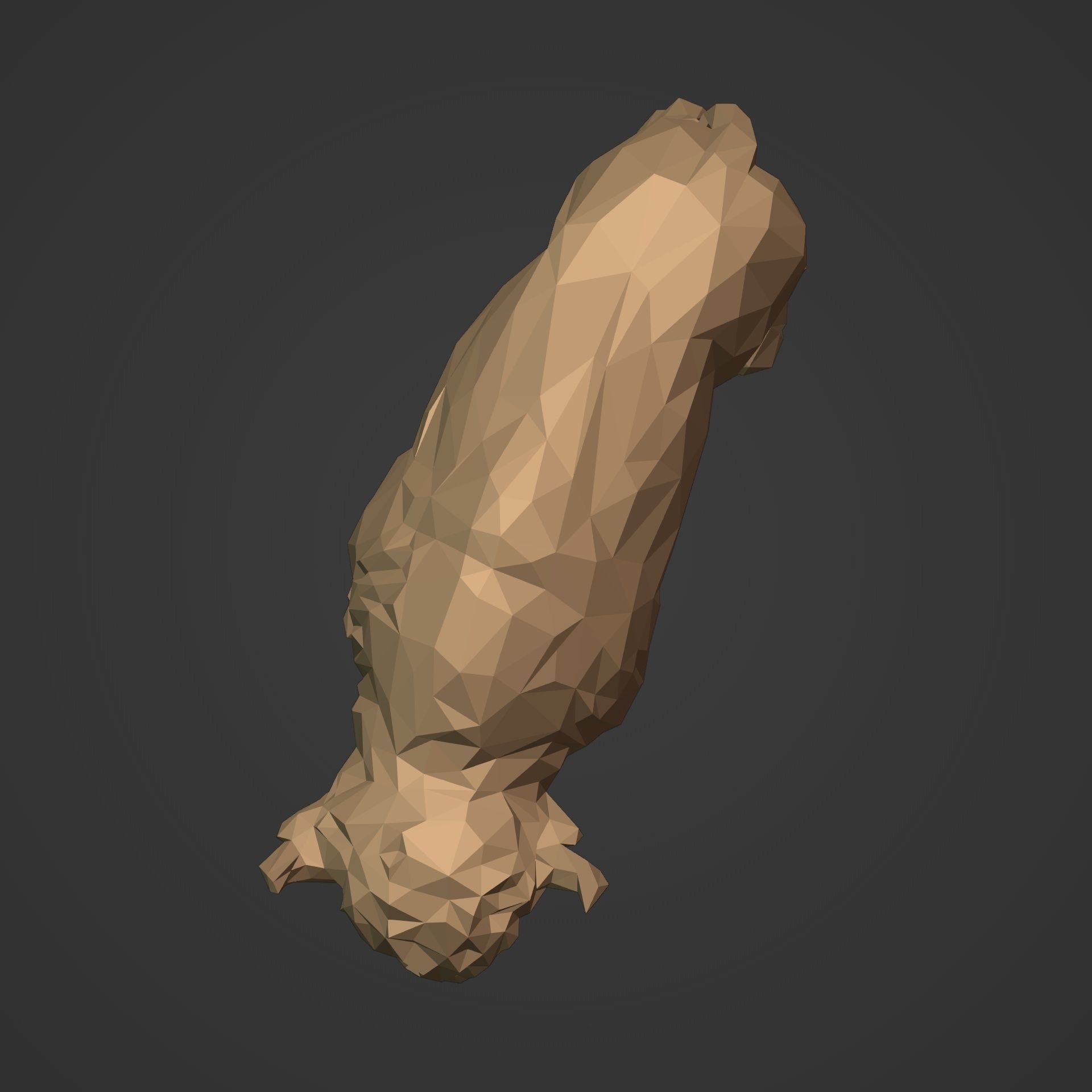 Polygonal Bison Statue 3D print model_9