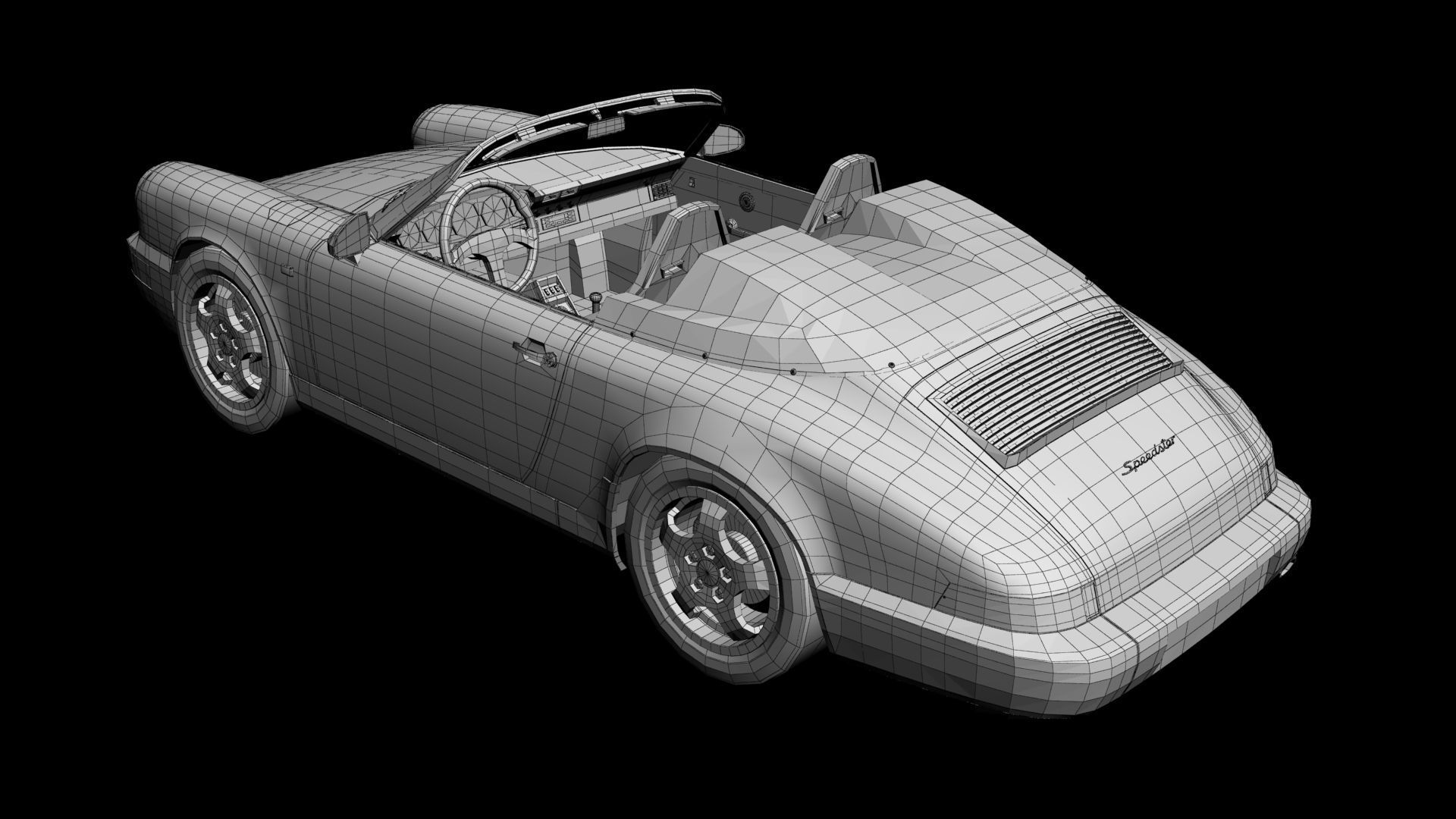 Porsche 911 964 Speedster 3D model_14