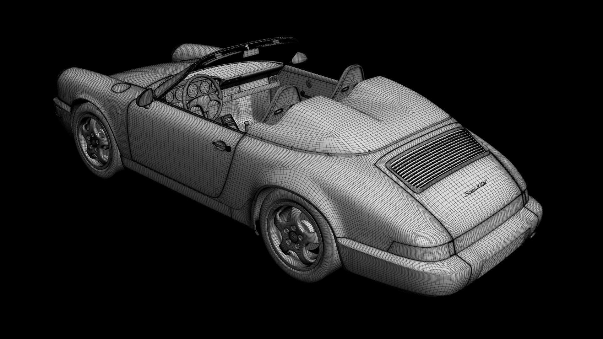 Porsche 911 964 Speedster 3D model_15