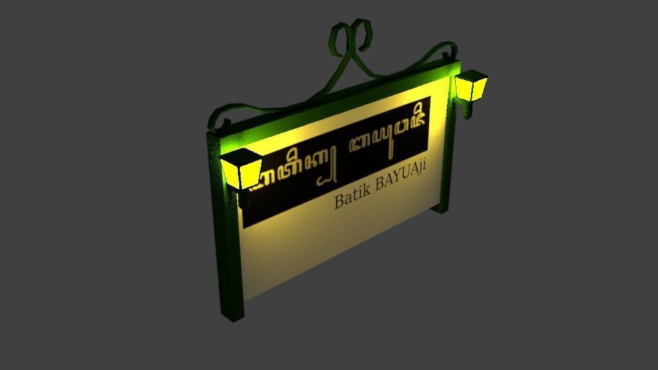 ShopSign with Lamp 2 3D model_2
