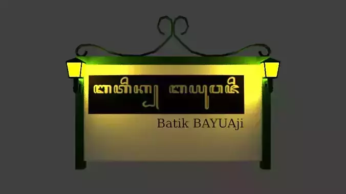 ShopSign with Lamp 2 3D model