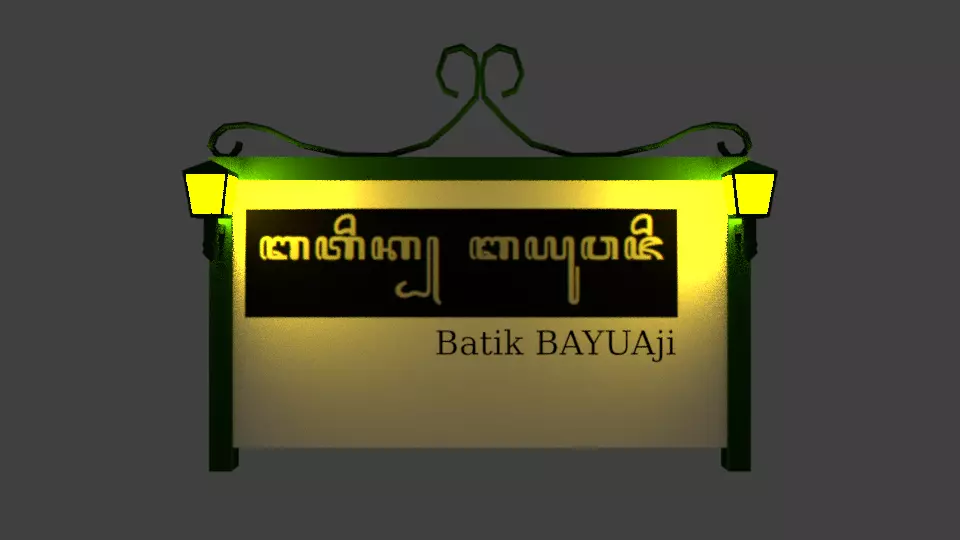 ShopSign with Lamp 2 3D model_0