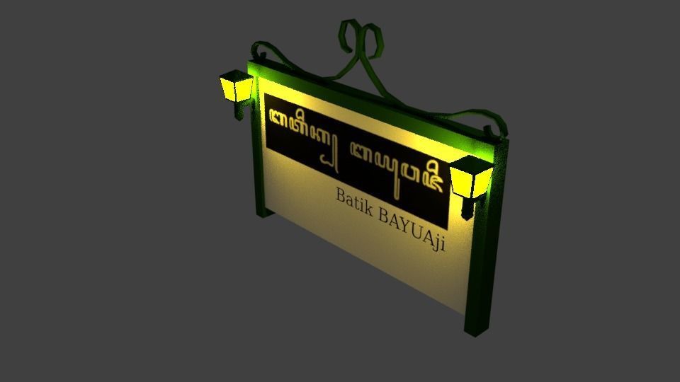 ShopSign with Lamp 2 3D model_1