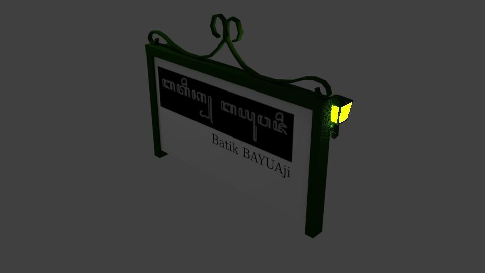 ShopSign with Lamp 2 3D model_3