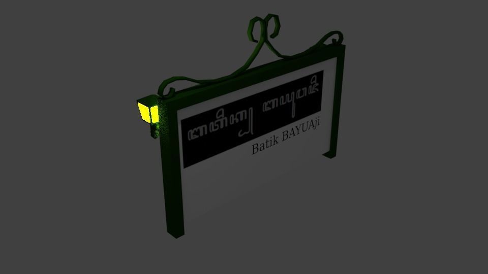 ShopSign with Lamp 2 3D model_4