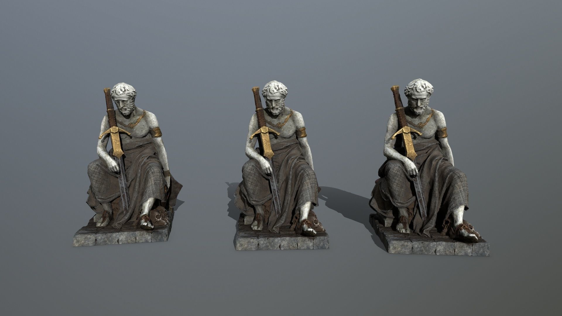 man statue Low-poly 3D model_11