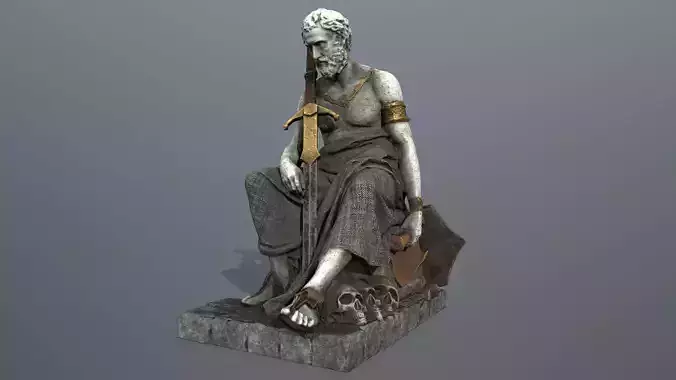 man statue Low-poly 3D model
