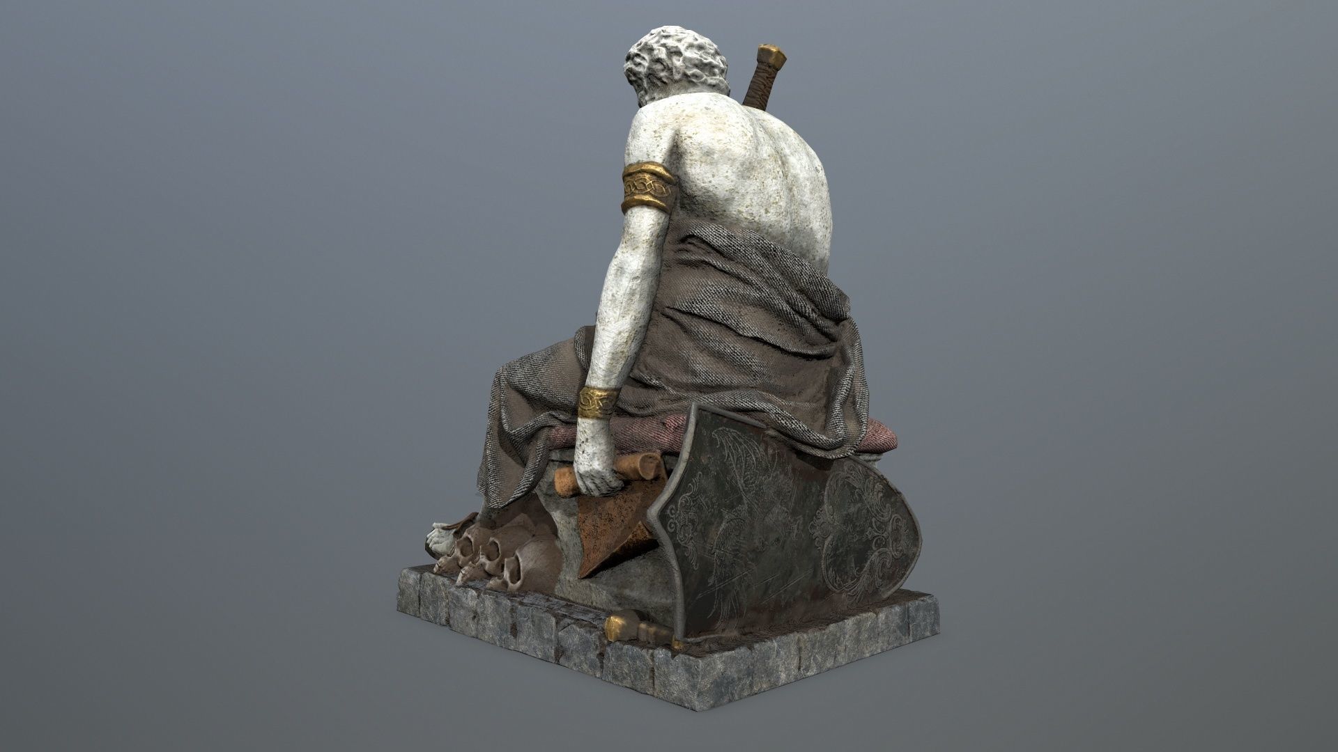 man statue Low-poly 3D model_4