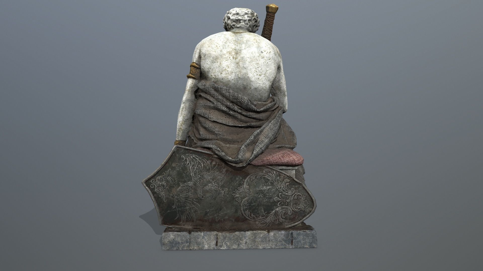 man statue Low-poly 3D model_5