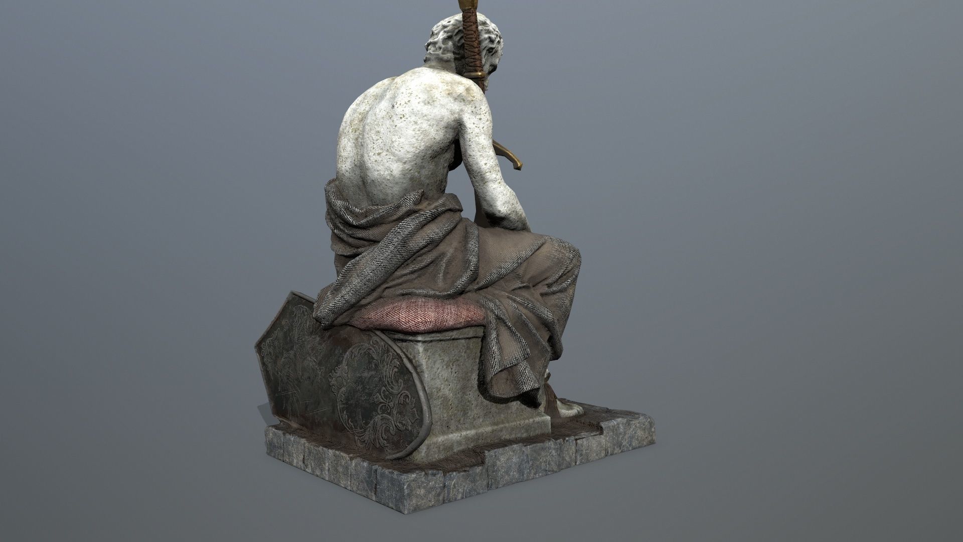 man statue Low-poly 3D model_6