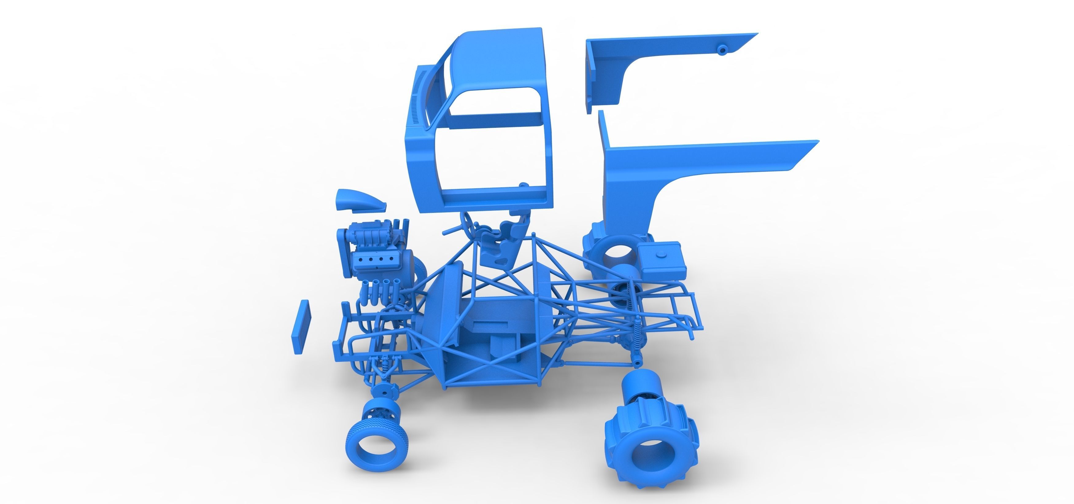 Dirt Dragster truck Scale 1 to 25 3D print model_38