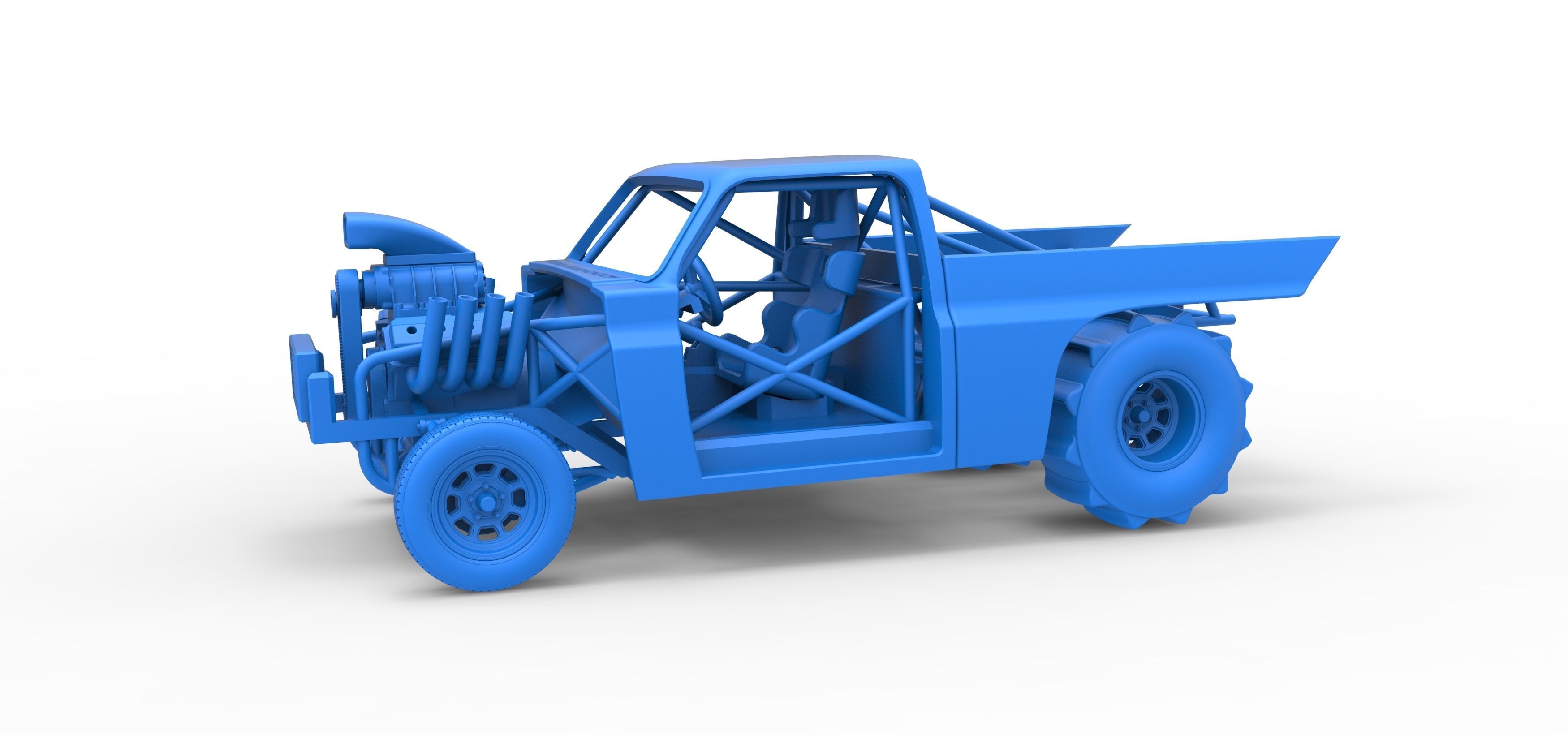 Dirt Dragster truck Scale 1 to 25 3D print model_17