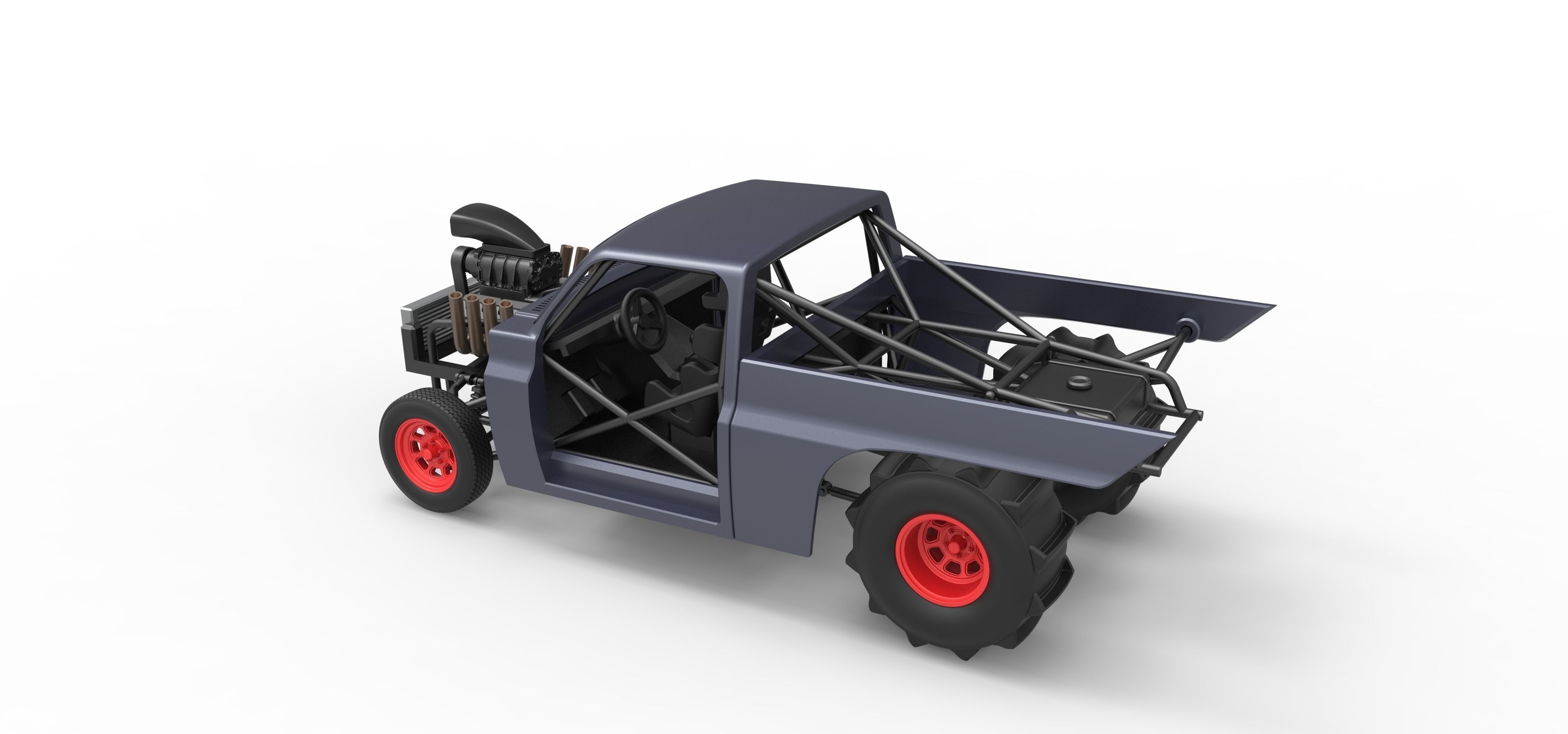 Dirt Dragster truck Scale 1 to 25 3D print model_12