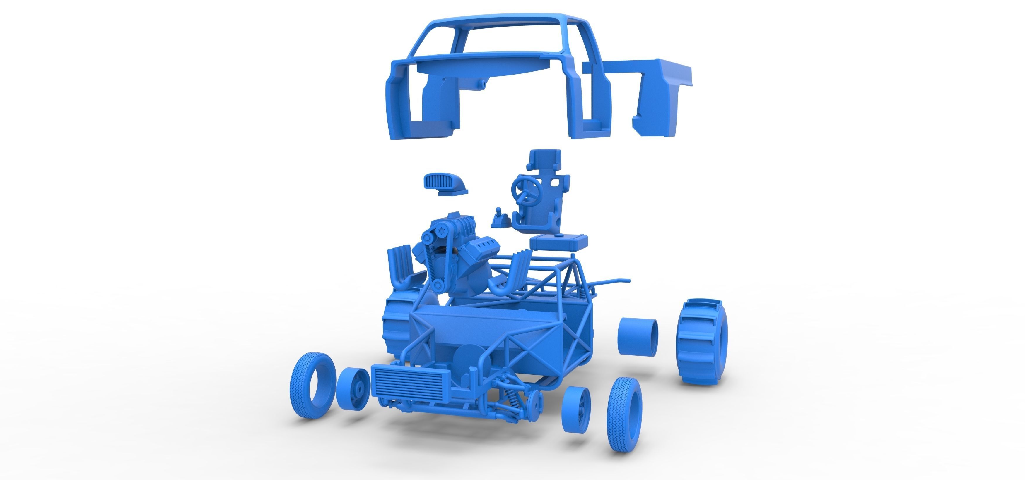 Dirt Dragster truck Scale 1 to 25 3D print model_36