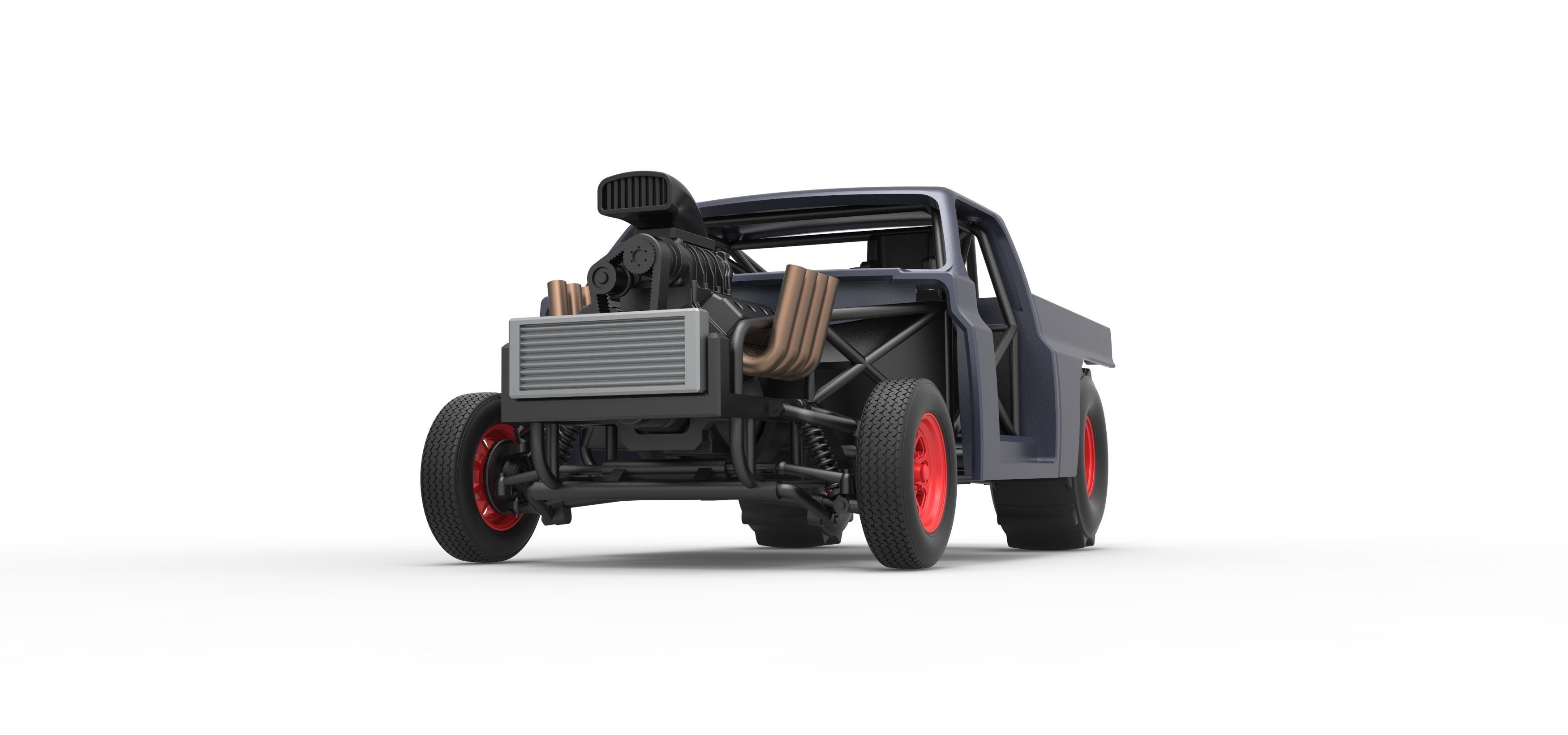 Dirt Dragster truck Scale 1 to 25 3D print model_6