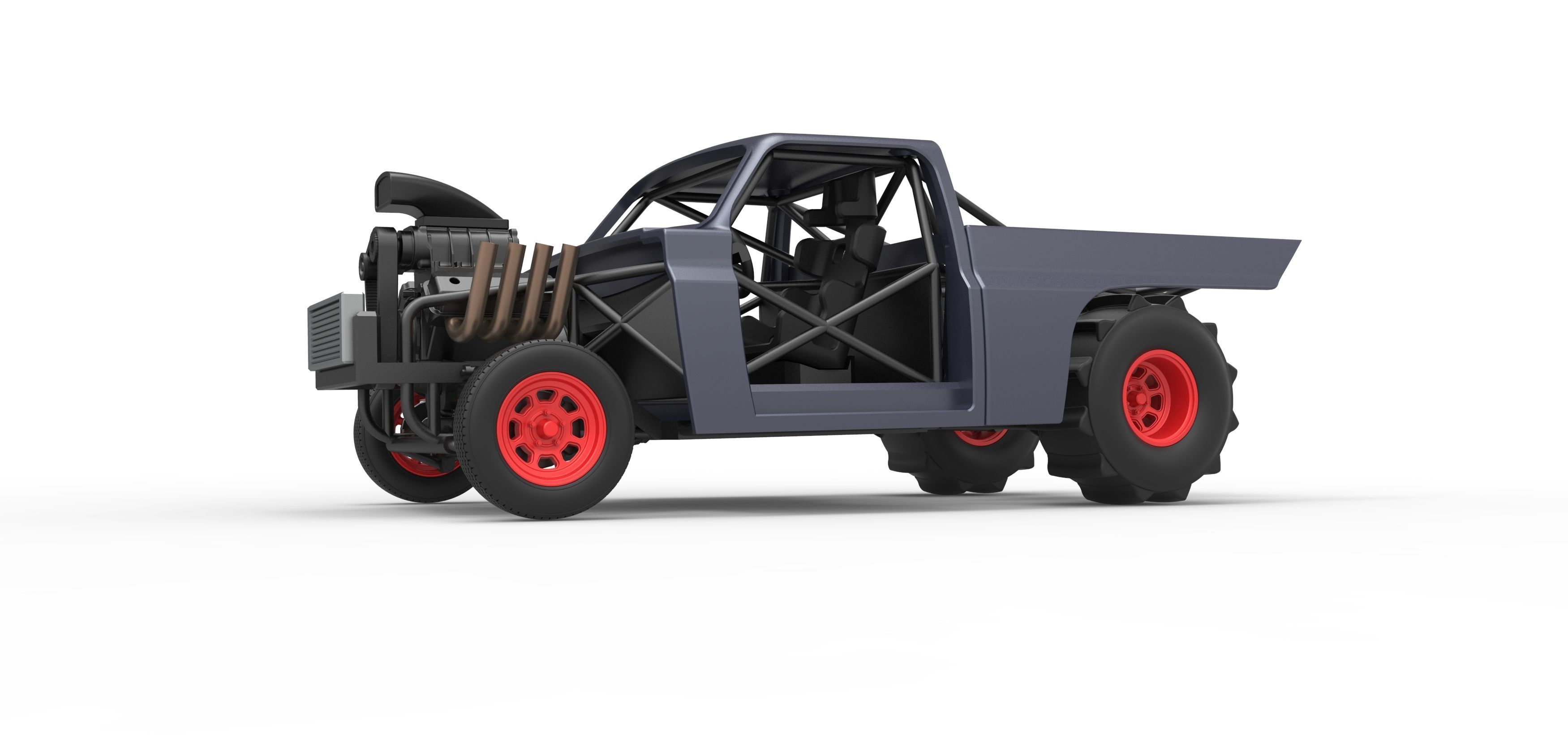 Dirt Dragster truck Scale 1 to 25 3D print model_2