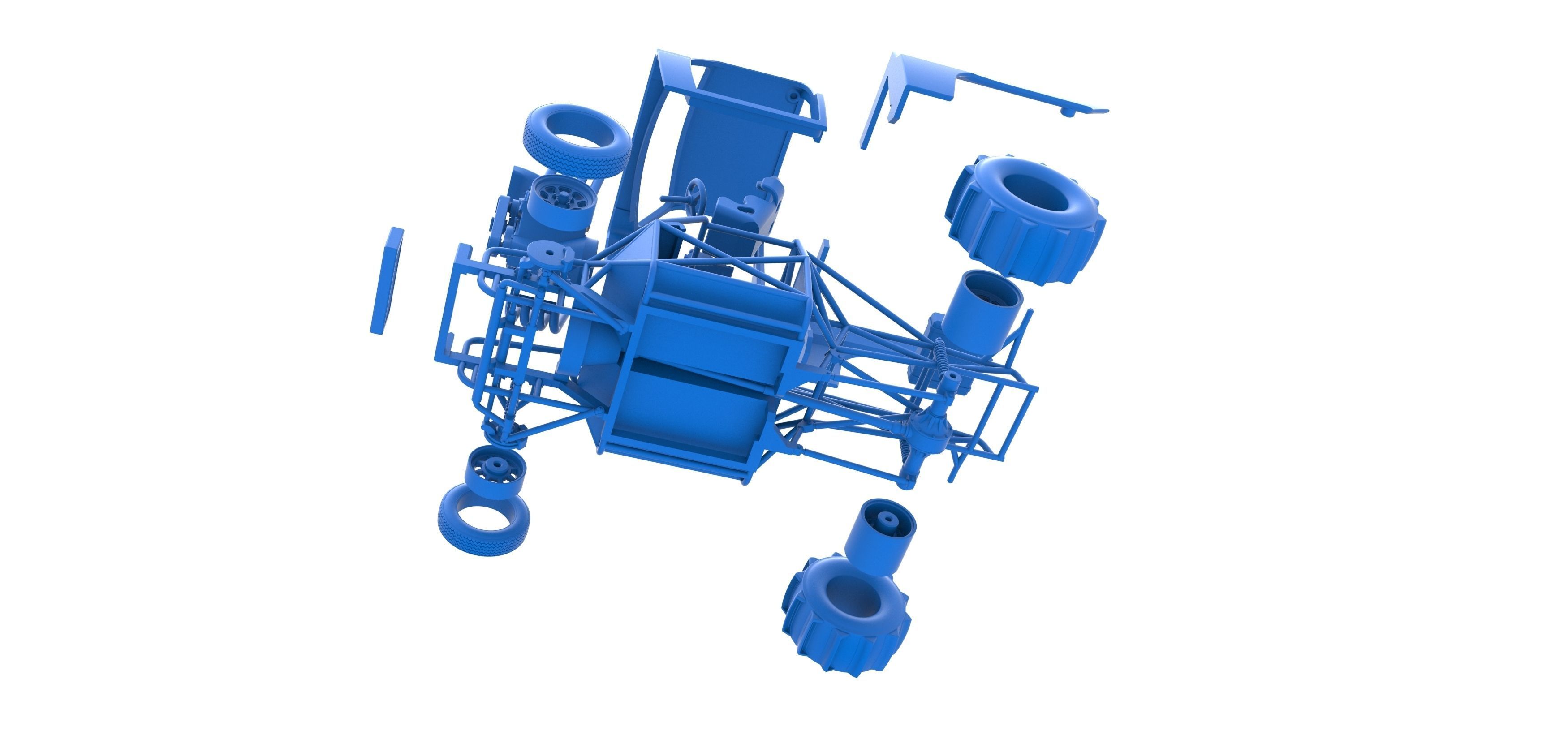 Dirt Dragster truck Scale 1 to 25 3D print model_35