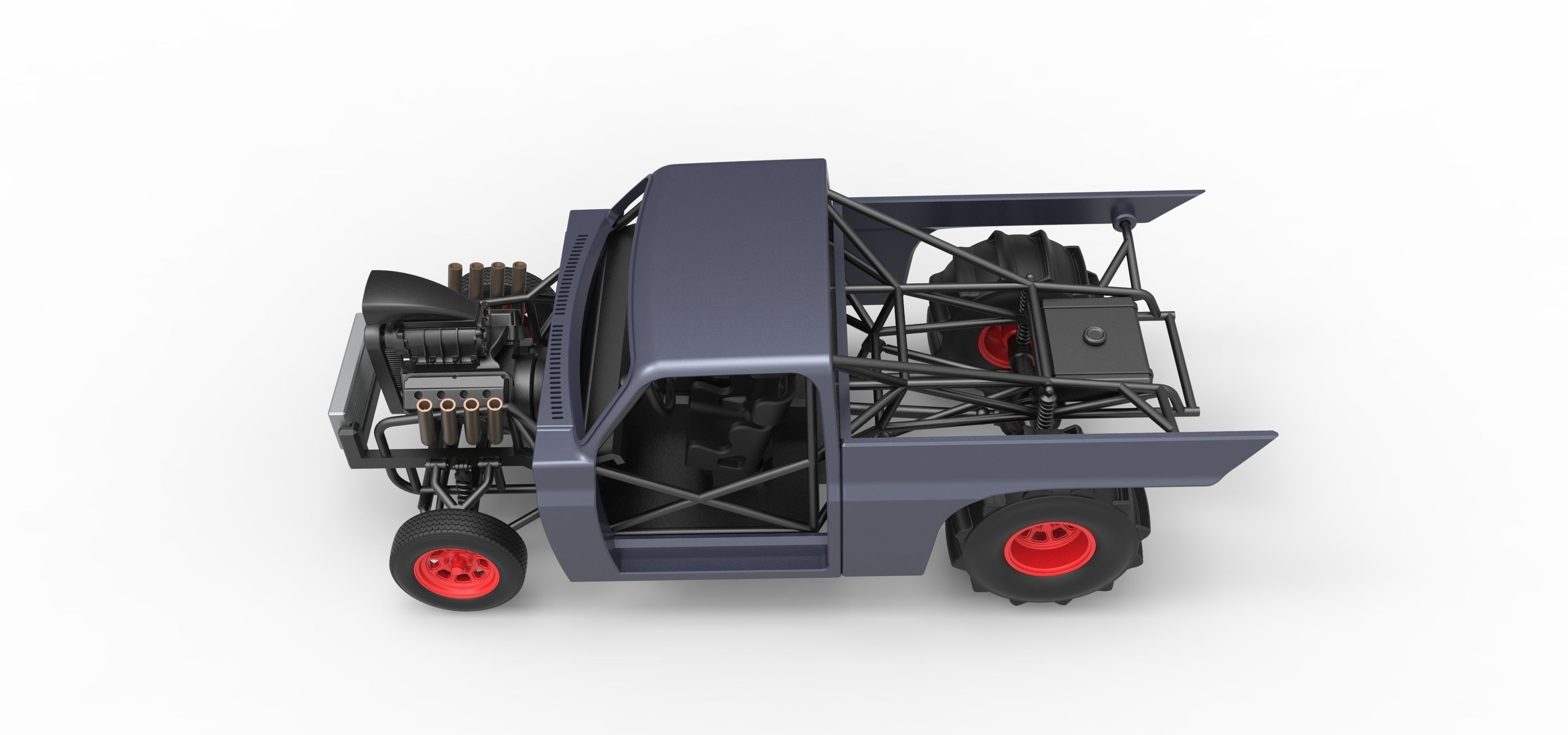 Dirt Dragster truck Scale 1 to 25 3D print model_10