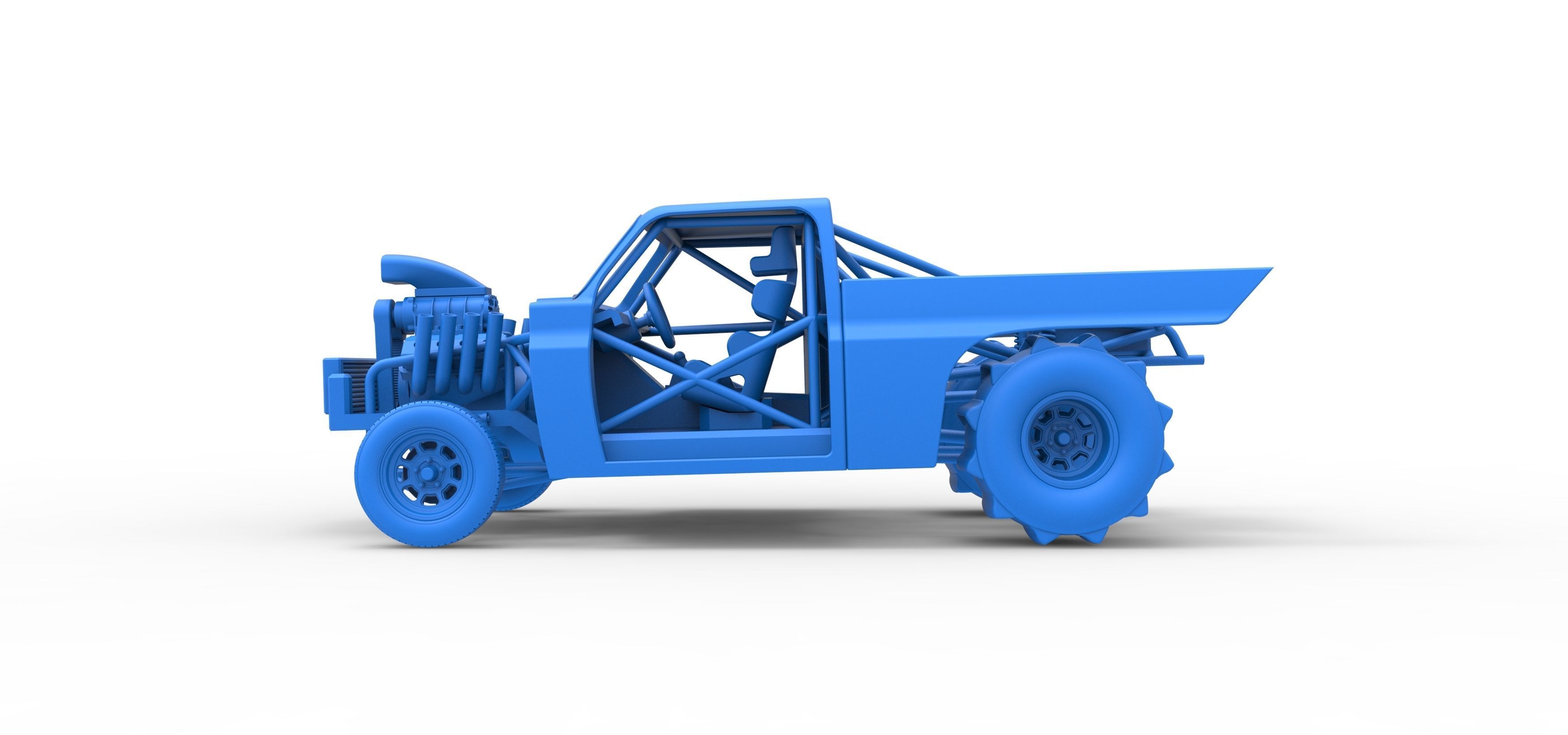 Dirt Dragster truck Scale 1 to 25 3D print model_25