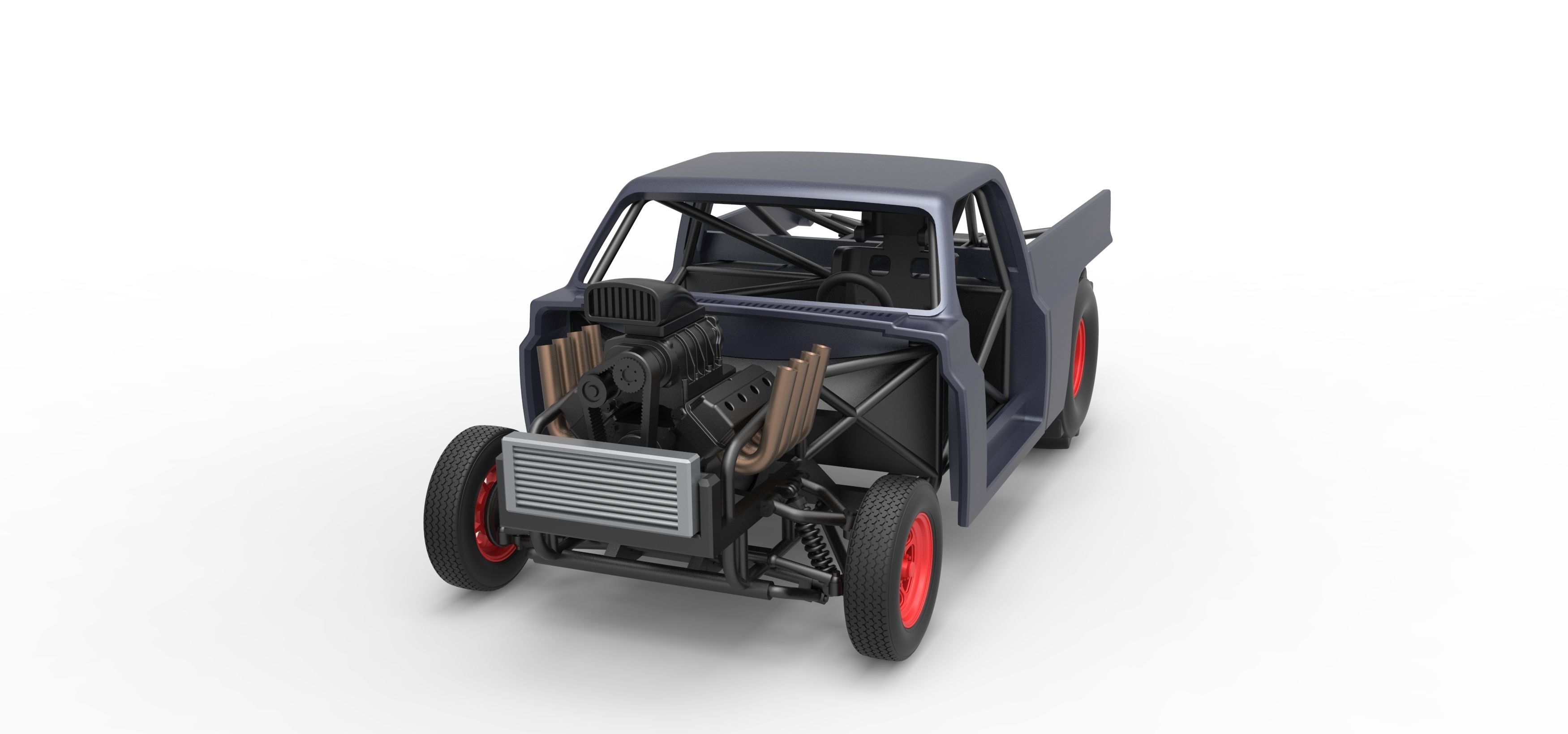 Dirt Dragster truck Scale 1 to 25 3D print model_5
