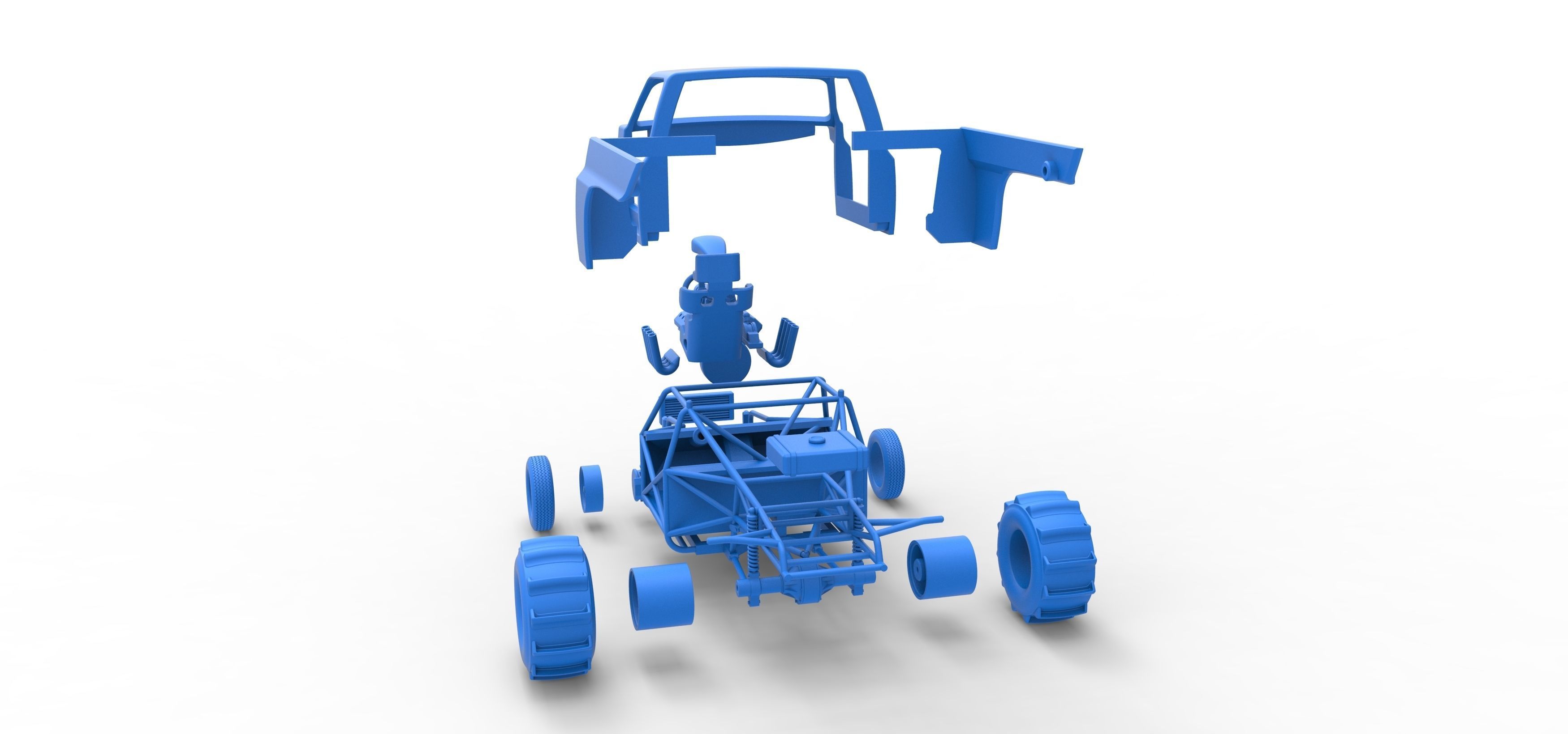 Dirt Dragster truck Scale 1 to 25 3D print model_40