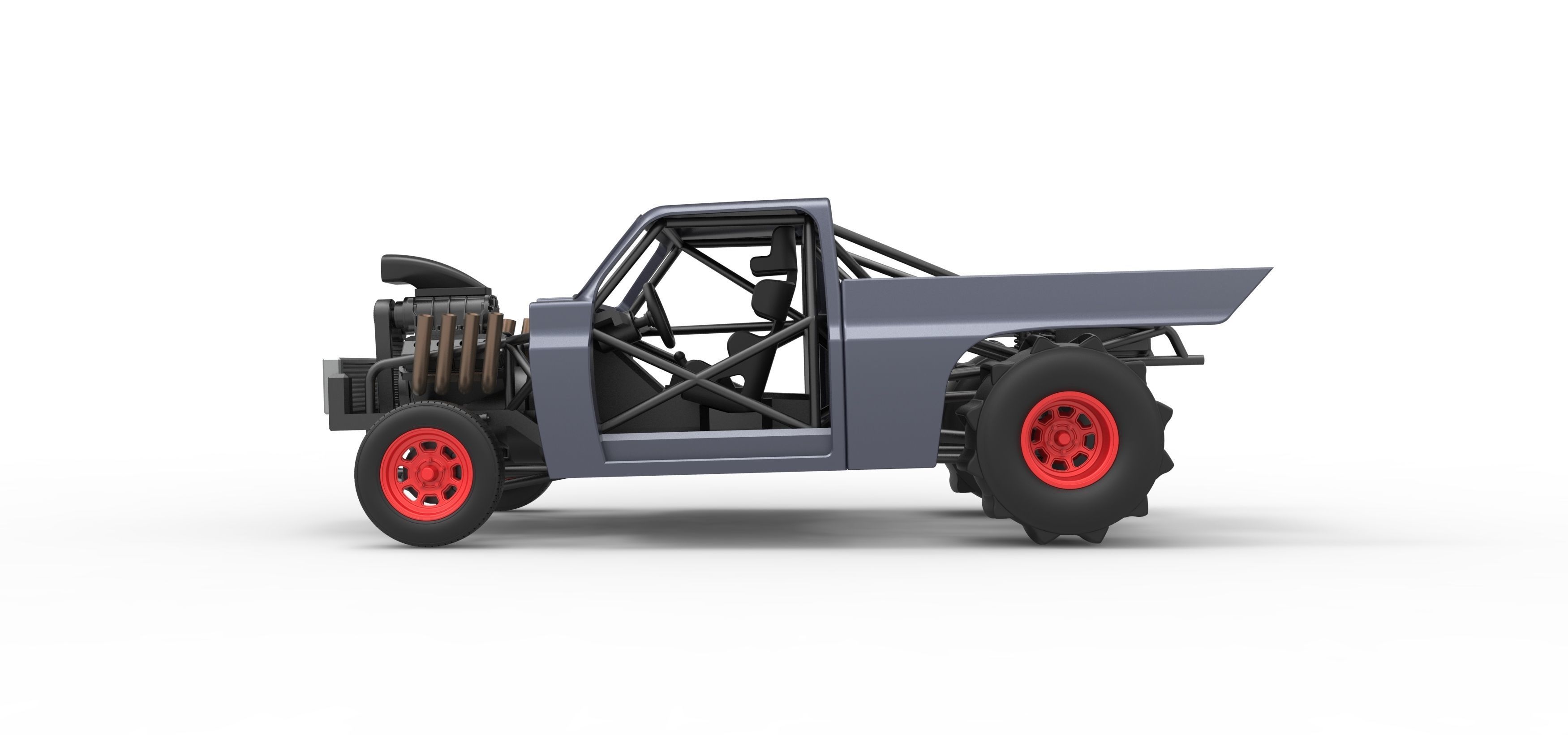Dirt Dragster truck Scale 1 to 25 3D print model_9