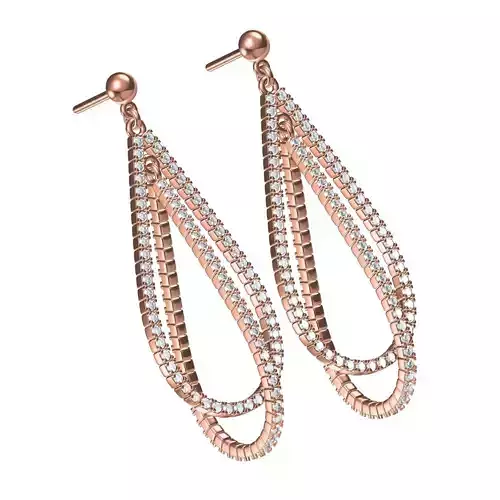 Diamond Long Dangle Earring
