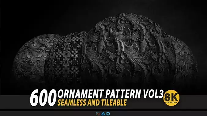 600 ornamental Pattern - 8k Res - Vol3