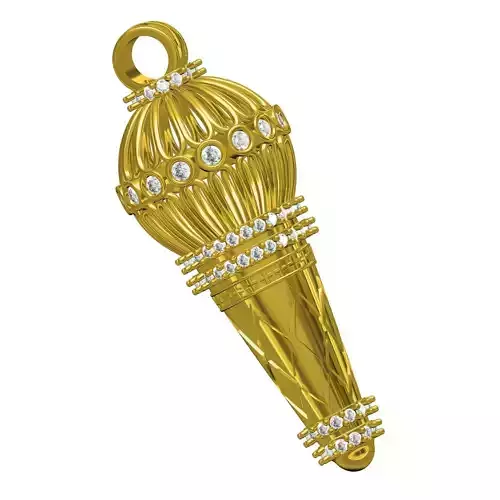 Bajarangbali Hanuman Gada Style Diamond Pendant