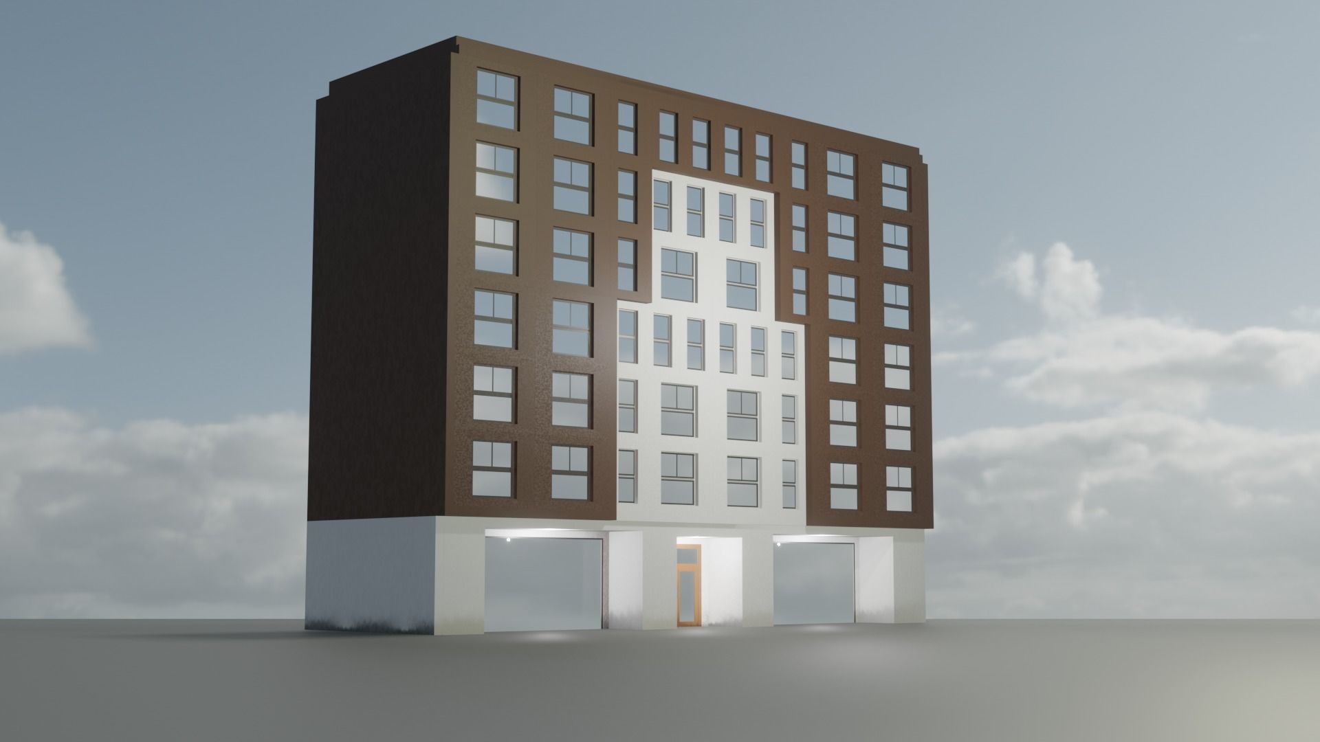 Modern Building Low-poly 3D model_2