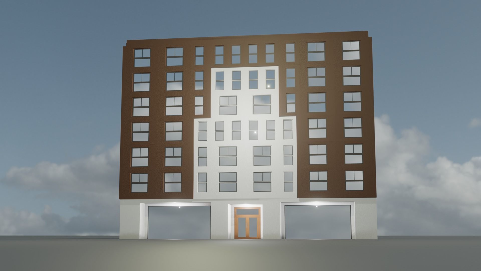 Modern Building Low-poly 3D model_3